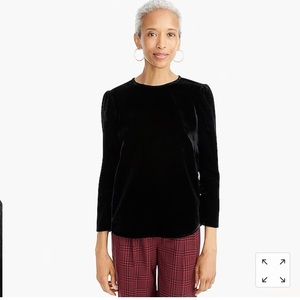 NWT J. Crew Puff-Sleeve Velvet Top